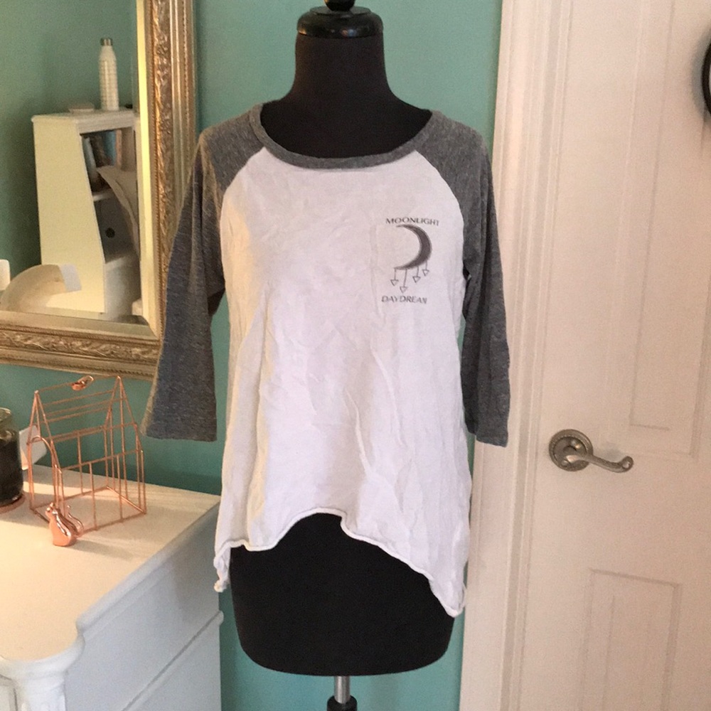 Grey and White Baseball Style Tee